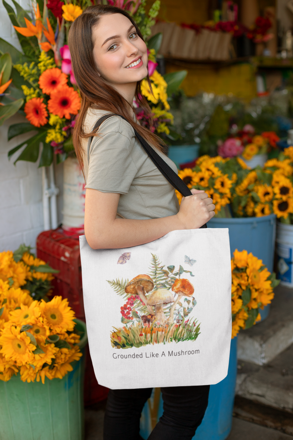 Mushroom Earthly Grounded Tote Bag